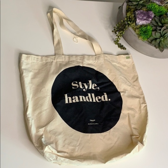 ThredUP second hand first canvas tote travel bag reusable handbag - Picture 1 of 7